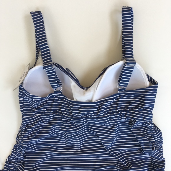 Striped Maternity 2 piece Swimsuit Tankini by Prego Maternity L XL 1X NWT Blue - Picture 4 of 4